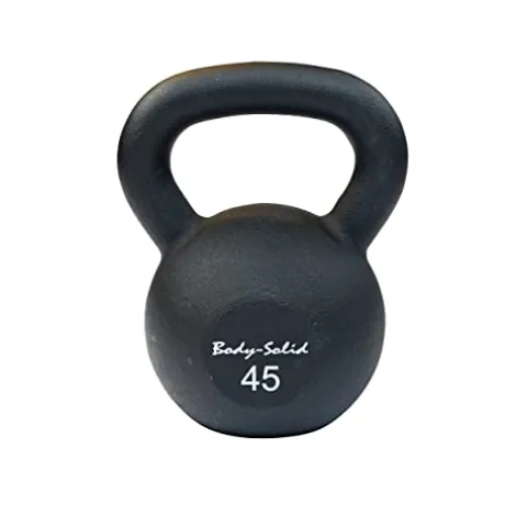 Body-Solid Matte Black Kettlebell Set 5-50 lbs with Kettle Grip Handle