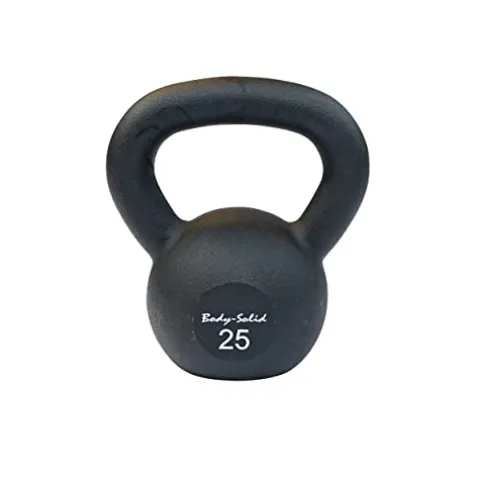 Body-Solid Matte Black Kettlebell Set 5-50 lbs with Kettle Grip Handle
