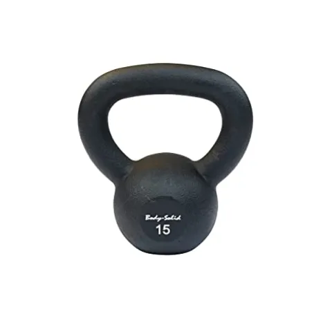 Body-Solid Matte Black Kettlebell Set 5-50 lbs with Kettle Grip Handle