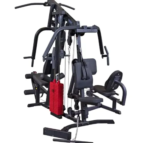 Body-Solid Multi-Station Home Gym 210lbs Red Stack Black Leg Press