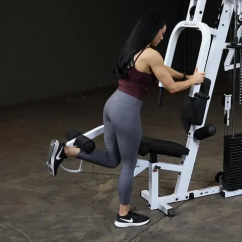 Body-Solid Multi-Station Home Gym 210lbs Red Stack Black Leg Press