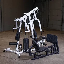 Body-Solid Multi-Station Home Gym Machine, Arm & Leg Strength Training Functional Exercise Workout Station, 310lbs White (w/Black Weights)