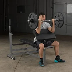 Body-Solid Olympic Combo Bench with Preacher Curl and LAT Pulldown Black