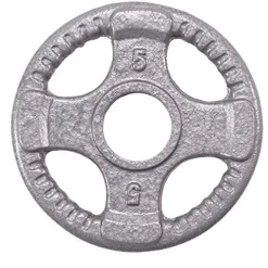 Body-Solid Olympic Quad Grip Weight Plate Set 455 lb Chrome/Gray