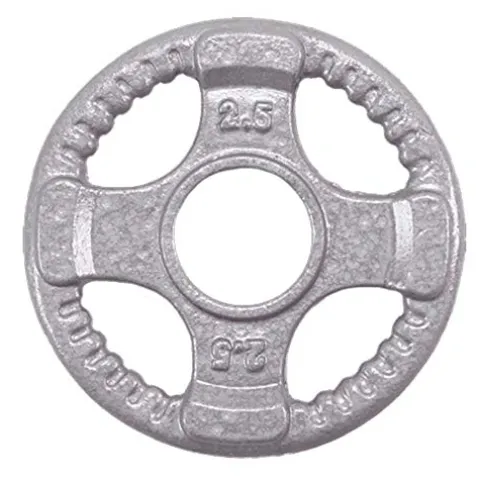 Body-Solid Olympic Quad Grip Weight Plate Set 455 lb Chrome/Gray