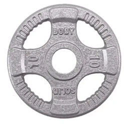 Body-Solid Olympic Quad Grip Weight Plate Set 455 lb Chrome/Gray