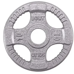 Body-Solid Olympic Quad Grip Weight Plate Set 455 lb Chrome/Gray