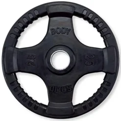 Body-Solid Olympic Weight Plates Set 355lbs Quad Grip Rubber Coated Black