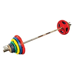 Body-Solid Olympic Weight Plates Set with Rubber Coating Black/Cyan