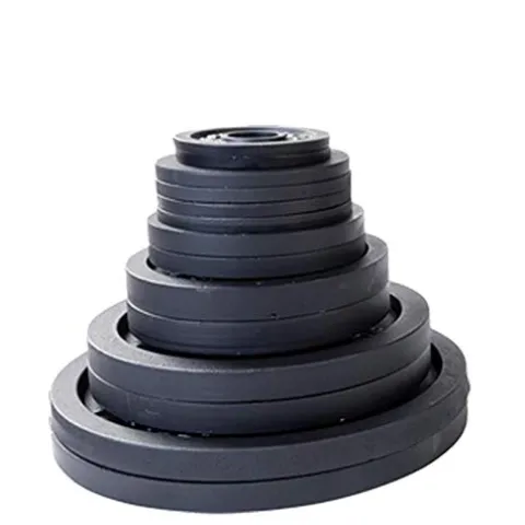 Body-Solid (OSB455) Olympic Weight Plate Set with Bar Black