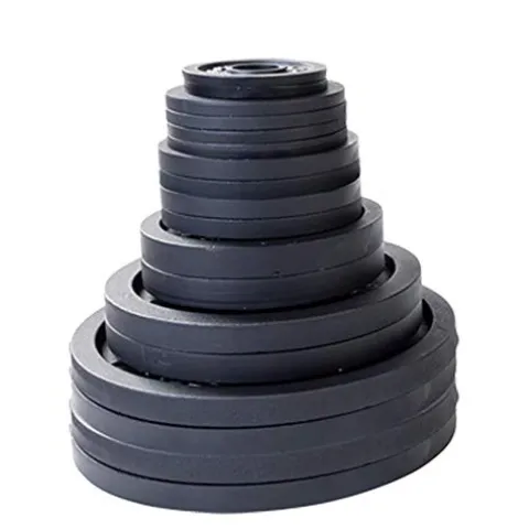 Body-Solid (OSB455) Olympic Weight Plate Set with Bar Black