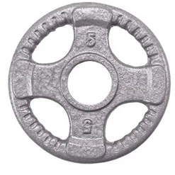 Body-Solid (OST255) Cast Iron Olympic Quad Grip Weight Plate Set Chrome Gray