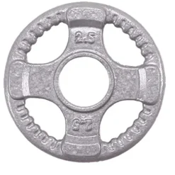 Body-Solid (OST255) Cast Iron Olympic Quad Grip Weight Plate Set Chrome Gray