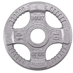 Body-Solid (OST355) Olympic Quad Grip Design Weight Plate Set – Chrome, Gray