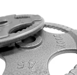 Body-Solid (OST355) Olympic Quad Grip Design Weight Plate Set – Chrome, Gray