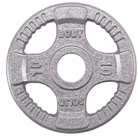 Body-Solid (OST355) Olympic Quad Grip Design Weight Plate Set – Chrome, Gray