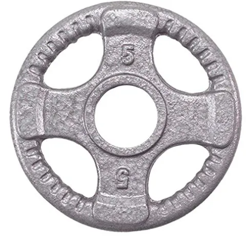 Body-Solid (OST355) Olympic Quad Grip Design Weight Plate Set – Chrome, Gray