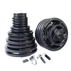 Body-Solid 500-Pound Rubber Grip Olympic Barbell Set with 7 ft. Bar Chrome