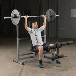 Body-Solid PowerCenter Olympic Bench – Versatile Weight Bench with Squat Rack, Bench Press Rack, and Leg Developer