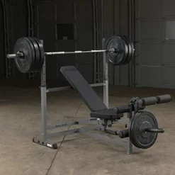 Body-Solid PowerCenter Olympic Bench – Versatile Weight Bench with Squat Rack, Bench Press Rack, and Leg Developer