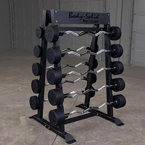 Body-Solid Pro Clubline SBBR100 Fixed Weight Barbell Rack Black