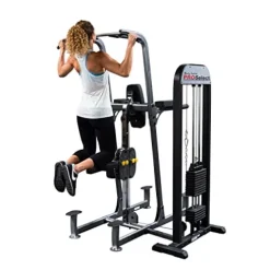 Body-Solid Pro Select Free Standing Weight Assisted Chin-Dip Machine 310 lbs Grey Black