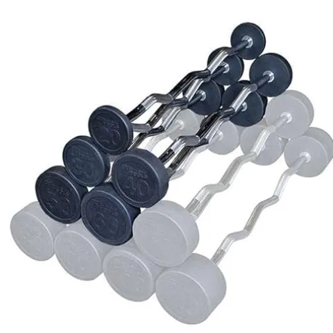 Body-Solid Rubber Coated Curl Barbell 200lb Set Multi