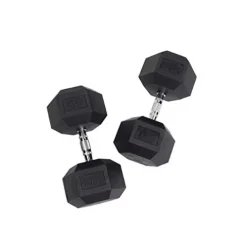 Body-Solid Rubber Coated Hexagon Dumbbells Black