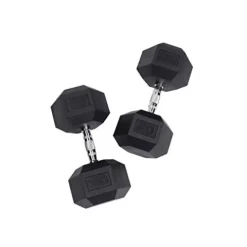 Body-Solid Rubber Coated Hexagon Dumbbells Black
