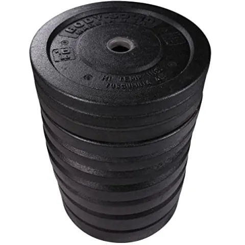 Body-Solid Rubber Coated Olympic Weight Plate Black