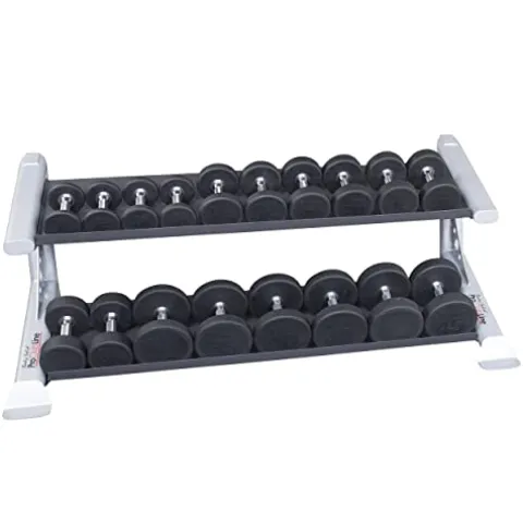 Body-Solid SDKR500DB Pro Clubline 2-Tier Dumbbell Rack Grey/Black