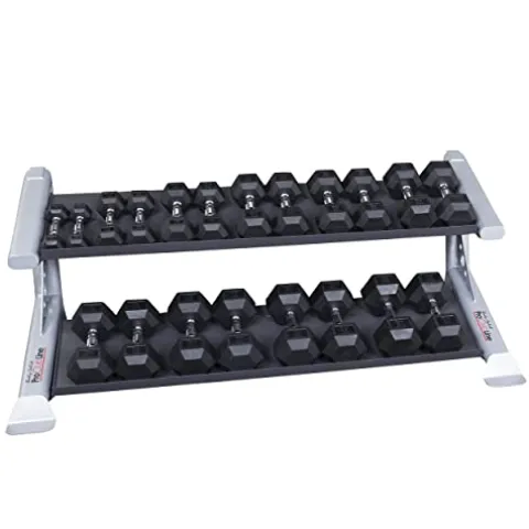 Body-Solid SDKR500DB Pro Clubline 2-Tier Dumbbell Rack Grey/Black
