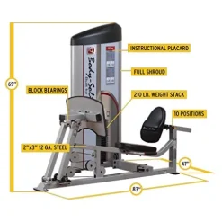 Body-Solid S2LPC-2 Pro Clubline Series II Leg Press and Calf Raise Machine Gray
