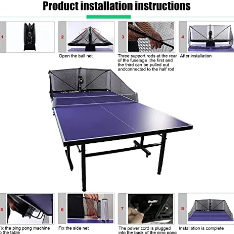Boknight Table Tennis Robot with Capture Net Black