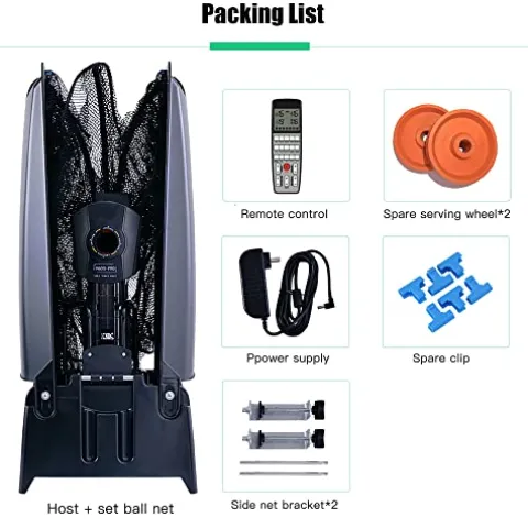 Boknight Table Tennis Robot with Capture Net Black