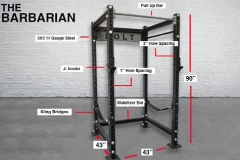 Bolt Fitness Supply Barbarian Full Power Rack Black