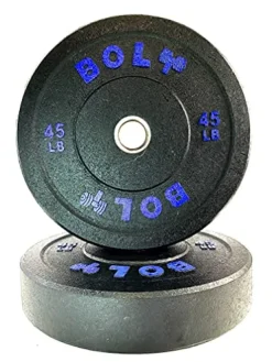 Bolt Fitness Supply Olympic Crumb Bumper Plate Set 260 Lb – Black Blue Green Yellow Orange