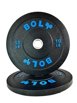 Bolt Fitness Supply Olympic Crumb Bumper Plate Set 260 Lb – Black Blue Green Yellow Orange
