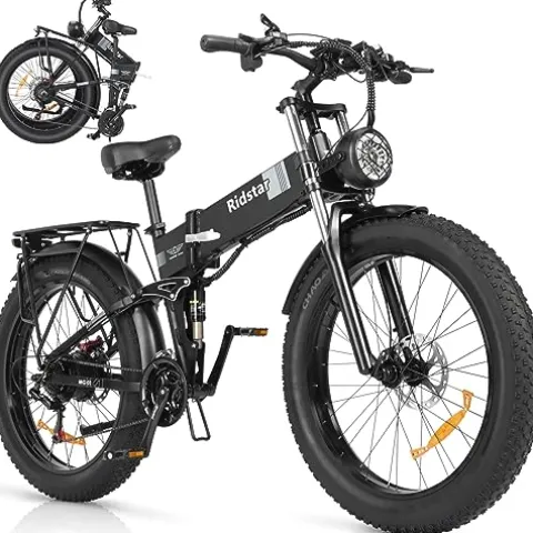 Bopzin Folding Electric Bike for Adults 26”-2000W 48V 20AH-Foldable Black