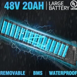 Bopzin Folding Electric Bike for Adults 26”-2000W 48V 20AH-Foldable Black