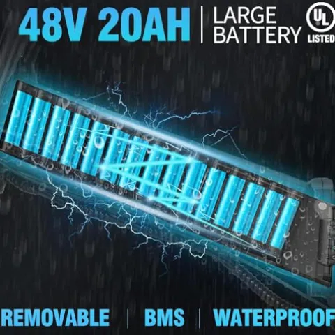 Bopzin Folding Electric Bike for Adults 26”-2000W 48V 20AH-Foldable Black