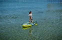 BOTE 8′ FT Flow Rider Aero Inflatable Stand Up Paddle Board Hybrid Kayak Kit Native Rips