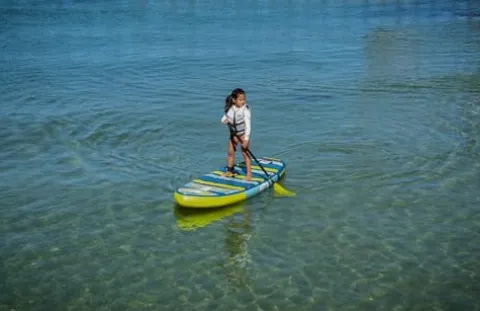 BOTE 8′ FT Flow Rider Aero Inflatable Stand Up Paddle Board Hybrid Kayak Kit Native Rips