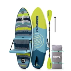 BOTE 8′ FT Flow Rider Aero Inflatable Stand Up Paddle Board Hybrid Kayak Kit Native Rips
