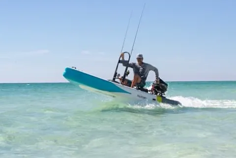 BOTE Rover Aero 12 FT 6 in Inflatable Micro Skiff BugSlinger Silver King