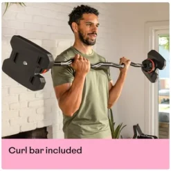 Bowflex SelectTech 2080 Barbell with Curl Bar Black