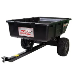 Brinly 180-Degree Full Dump Cart with Compression-Molded Bed Black
