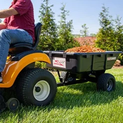 Brinly 180-Degree Full Dump Cart with Compression-Molded Bed Black