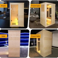 Brisca 1-Person Indoor Sauna Glass Door Bluetooth Natural