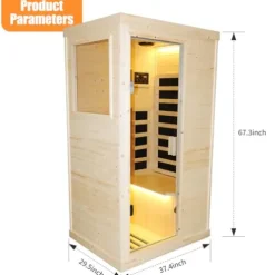 Brisca 1-Person Indoor Sauna Glass Door Bluetooth Natural